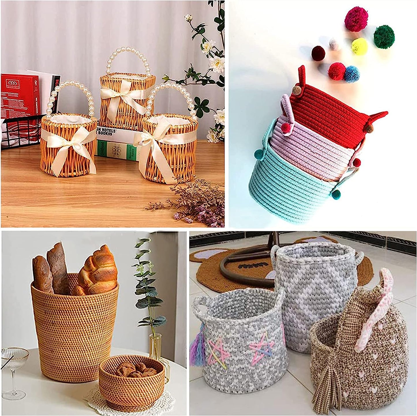 7 PCS Wooden Basket Bottom, 3 Shape Blank Crochet Knitting Basket Wood Base Shaper for DIY Basket Craft Weaving Making Supplies