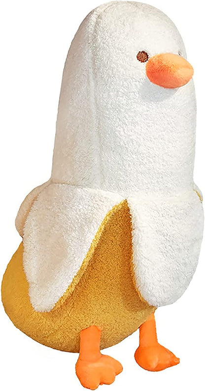 Banana Duck Plush Toy Cute Plushie Hugging Plush Pillow Duck Stuffed Animal for Girls and Boys White 35.4"