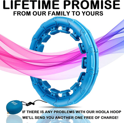 Infinity Weighted Hula Fit Hoop for Adult Weight Loss, 2 in 1 Smart Fitness Exercise Hoop for Women Abs Workout,  24/28/32 Detachable Knots