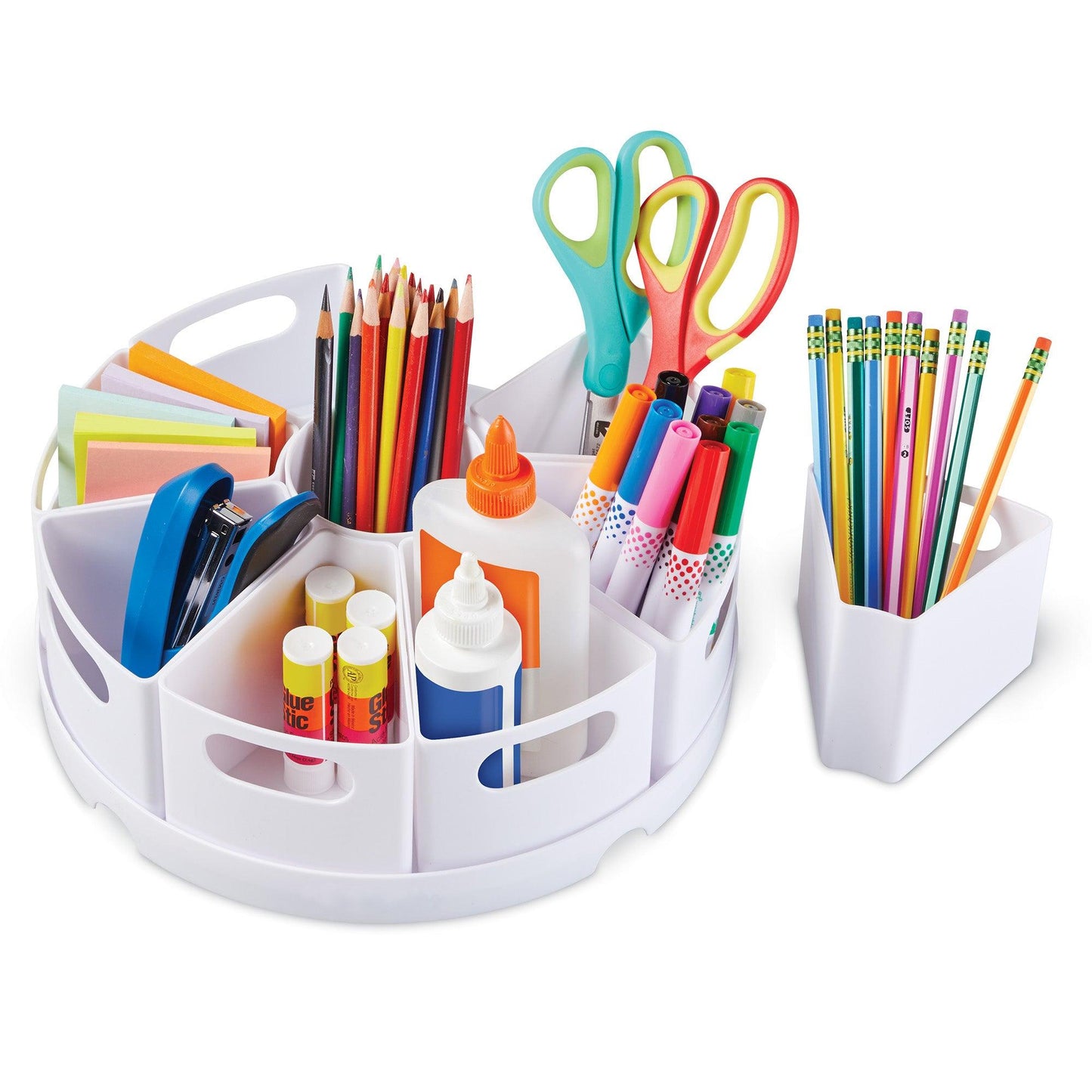 10 Piece set Art/Desk Organizer for Kids, Crayon/Homeschool Organizers and Storage, White - Loomini