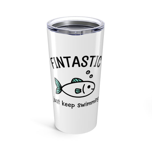 You're Fin-tastic Shark | 20oz Stainless Steel Sublimation Tumbler | Family & Friend Gift | Chicken Scratch Irony Doodle