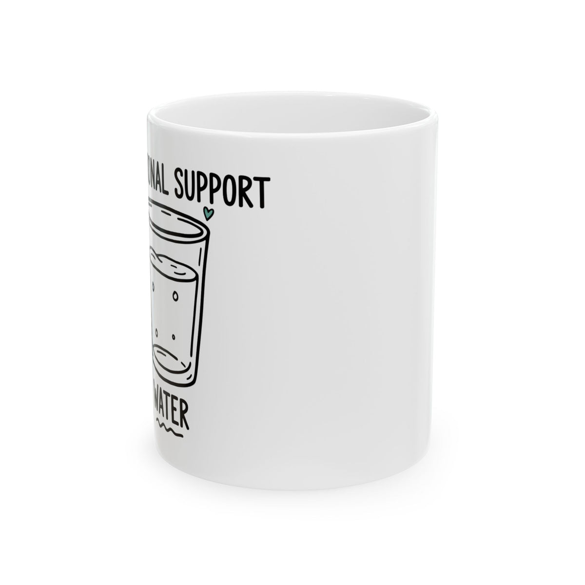 Emotional Support Water Doodle | 11oz Ceramic Coffee Mug for Hydro Homies | Funny Friend & Family Gift | Chicken Scratch Irony