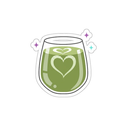Matcha Latte Heart Sticker | Die-Cut Vinyl Decal for Laptop & Water Bottle | Valentine & Galentine Gift | Kawaii Cafe Aesthetic
