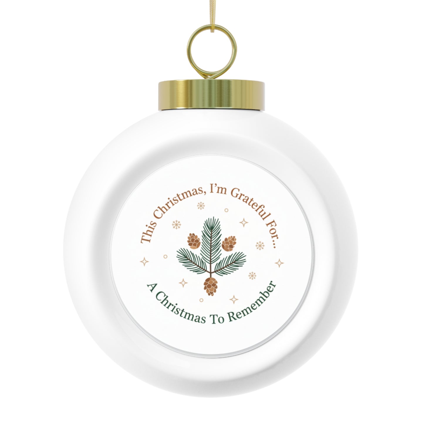Ceramic Christmas Ball Ornament - A Christmas To Remember Text Design