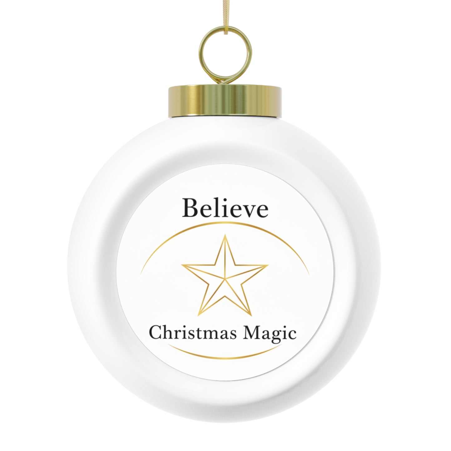 Christmas Ball Ornament - Believe Vintage Script