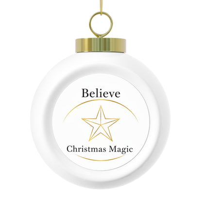 Christmas Ball Ornament - Believe Vintage Script