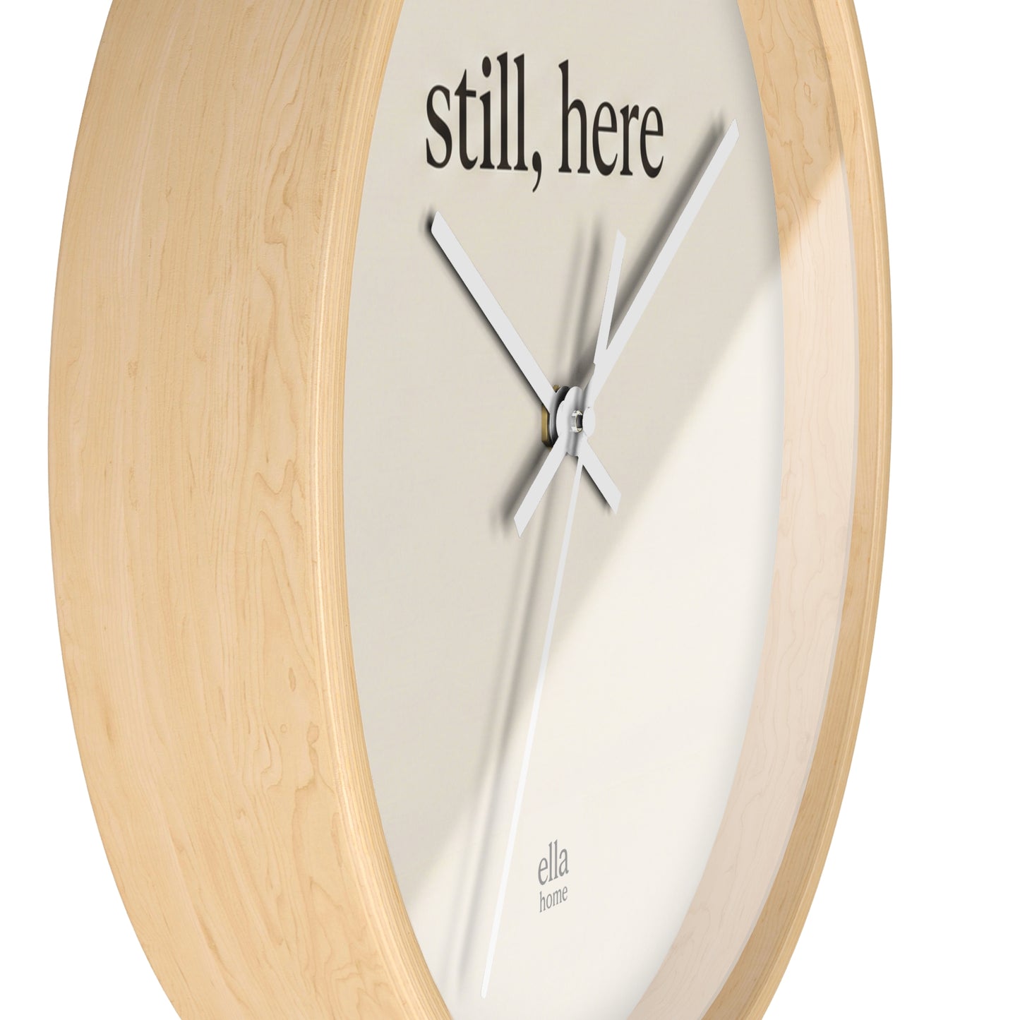 still, here Wall Clock | Minimal Typography, Neutral Home Decor