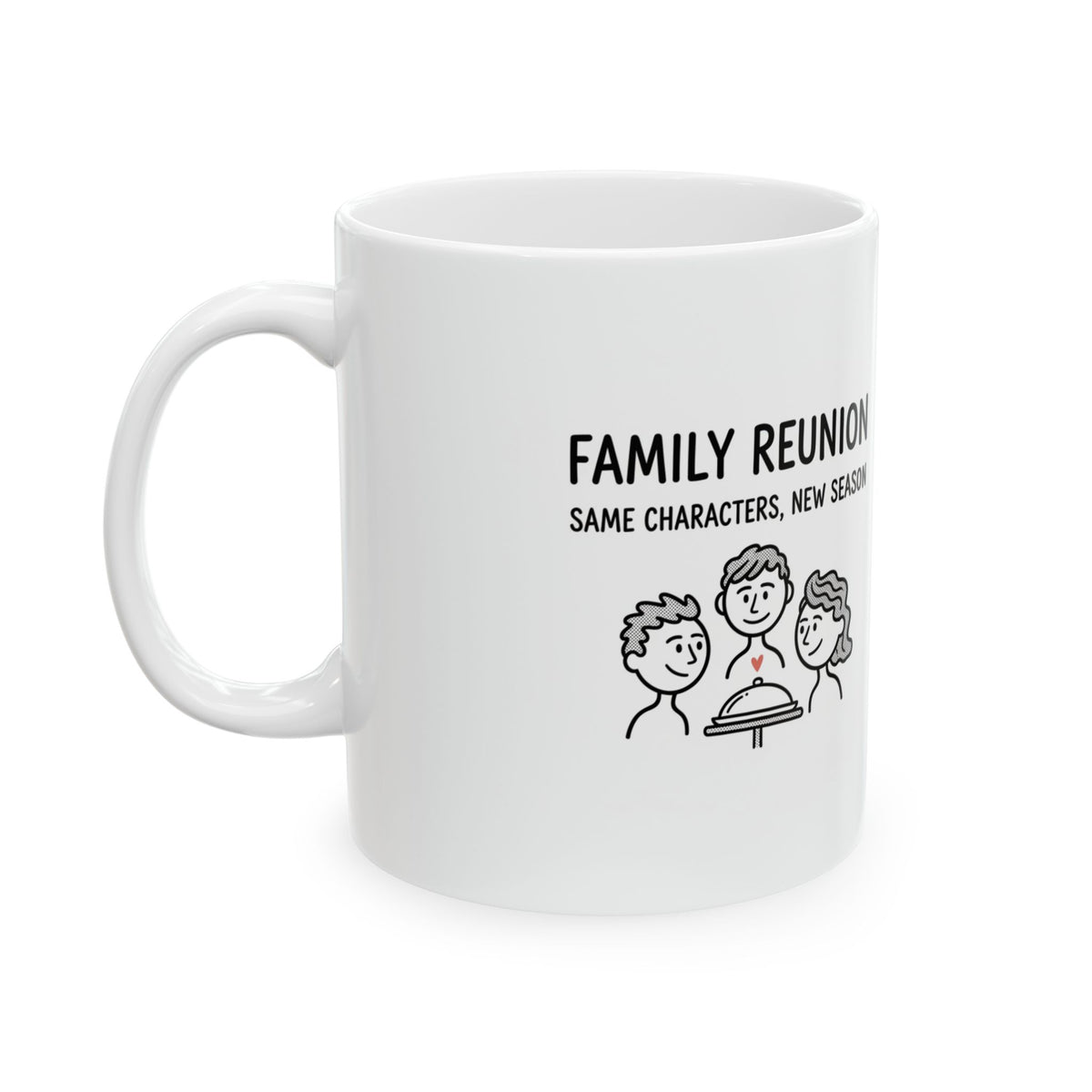 Family Reunion Lantern Table Scene | 11oz Ceramic Coffee Mug for Home & Living | Family Gift, Friend Gift | Chicken Scratch Irony Doodle