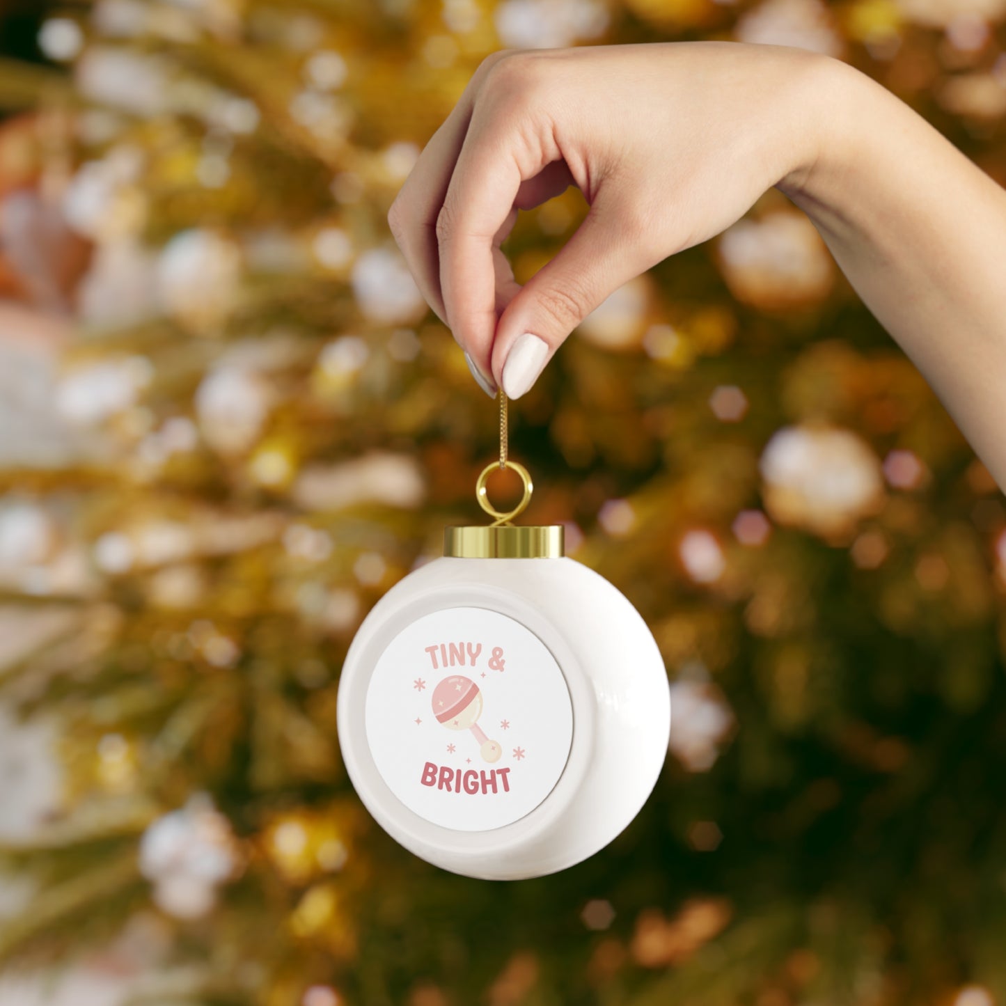 Ceramic Christmas Ball Ornament - Tiny & Bright