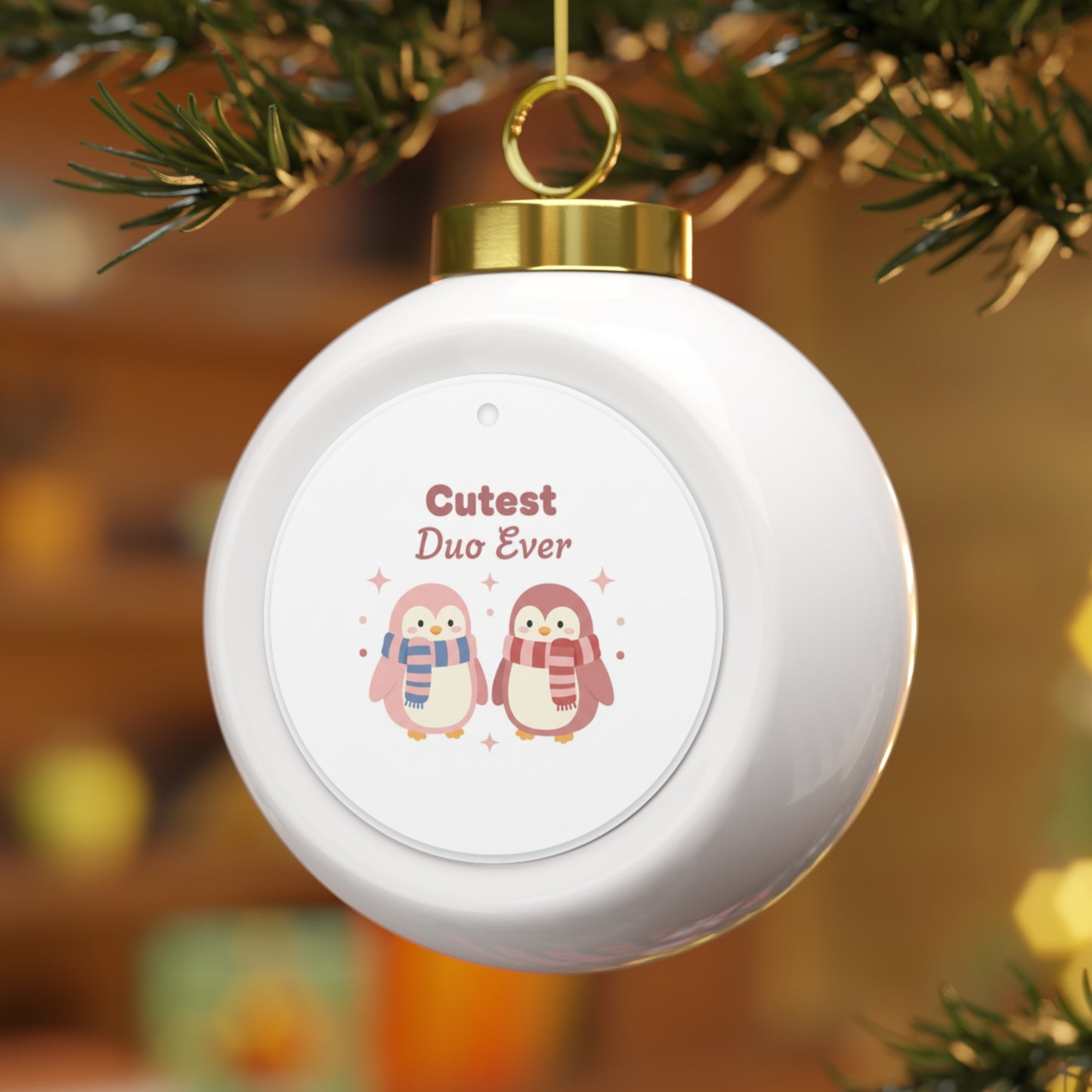 Christmas Ball Ornament - Cutest Duo Ever Holiday Keepsake