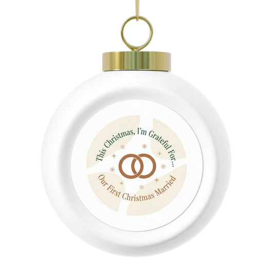 Ceramic Christmas Ornament - Our First Christmas Married