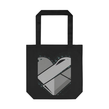Chrome 3D Heart | Cotton Tote Bag for Everyday Carry | Valentine & Galentine Gift for Lover/Friend | Y2K Aesthetic