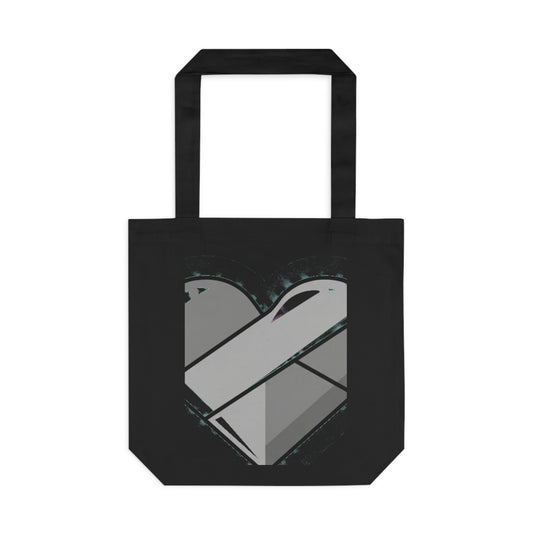 Chrome 3D Heart | Cotton Tote Bag for Everyday Carry | Valentine & Galentine Gift for Lover/Friend | Y2K Aesthetic