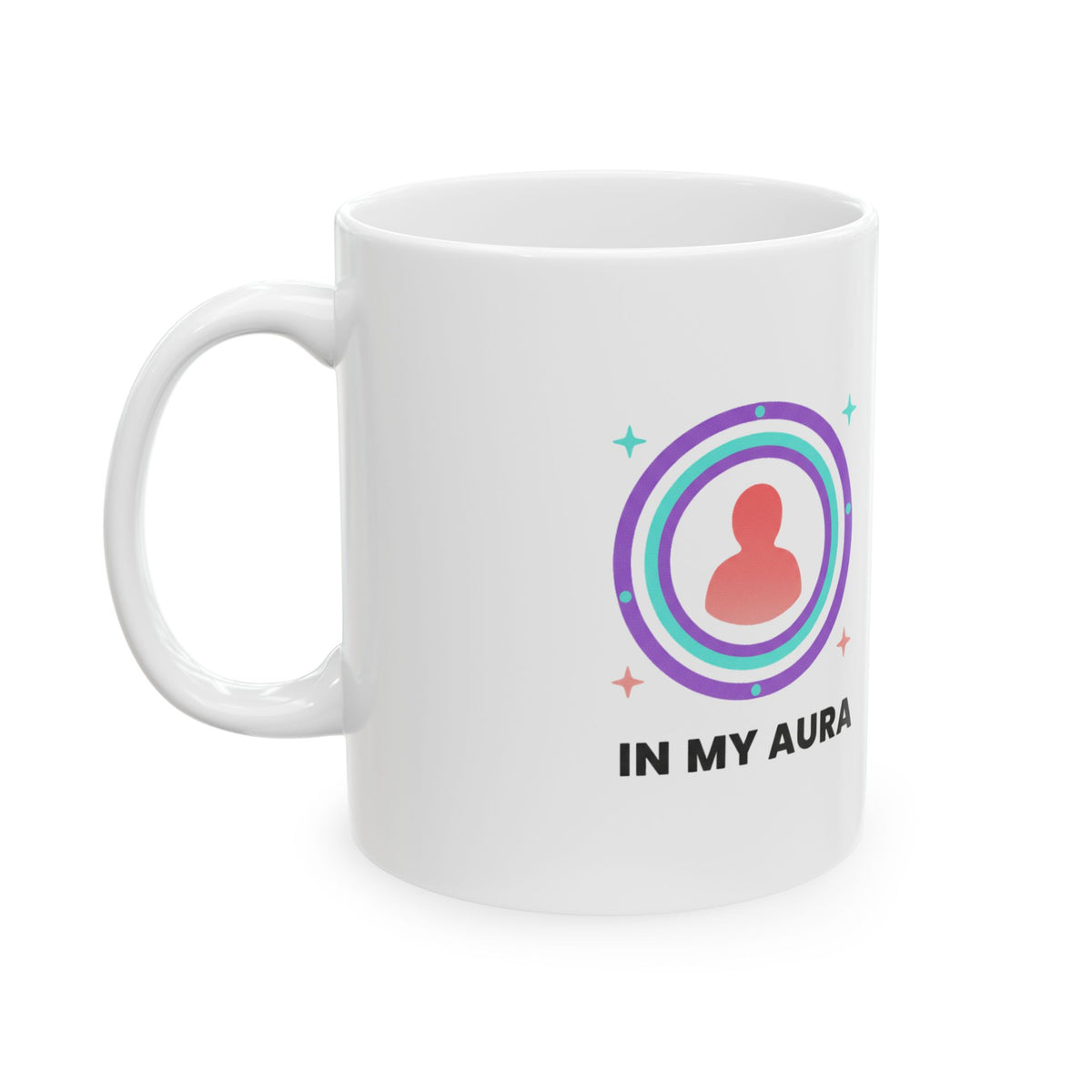 Aura Self Silhouette Gradient | 11oz Ceramic Coffee Mug for Self-Care | Galentine’s & Valentine Gift for Friends | Y2K Aesthetic