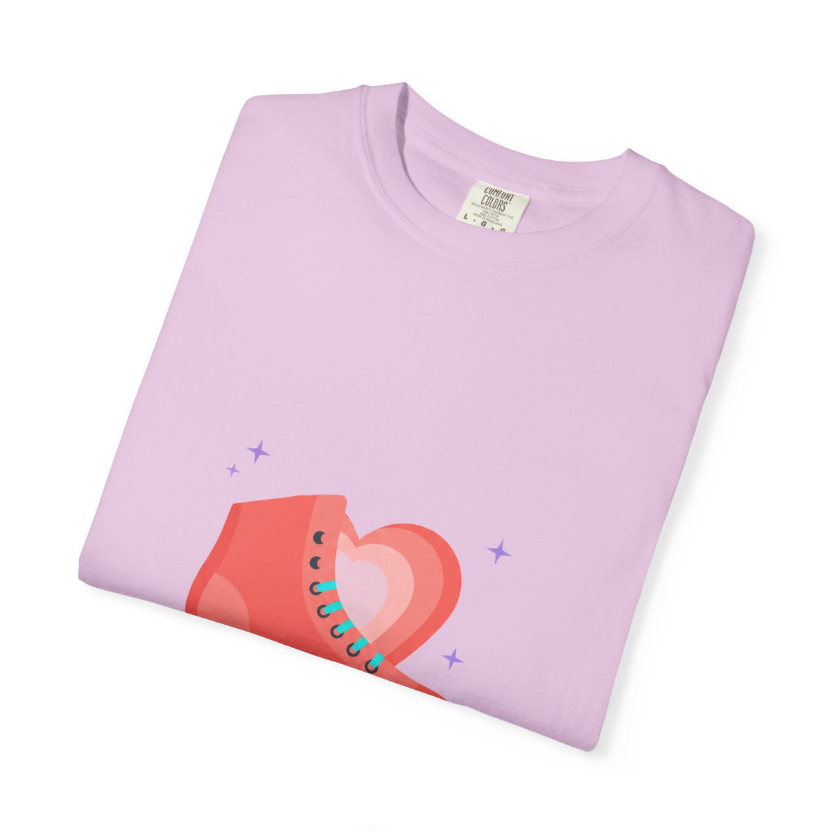 Roller Skate Heart Graphic | Garment-Dyed Unisex Tee, Soft Retro Cotton | Valentine & Galentine Gift | Y2K Aesthetic