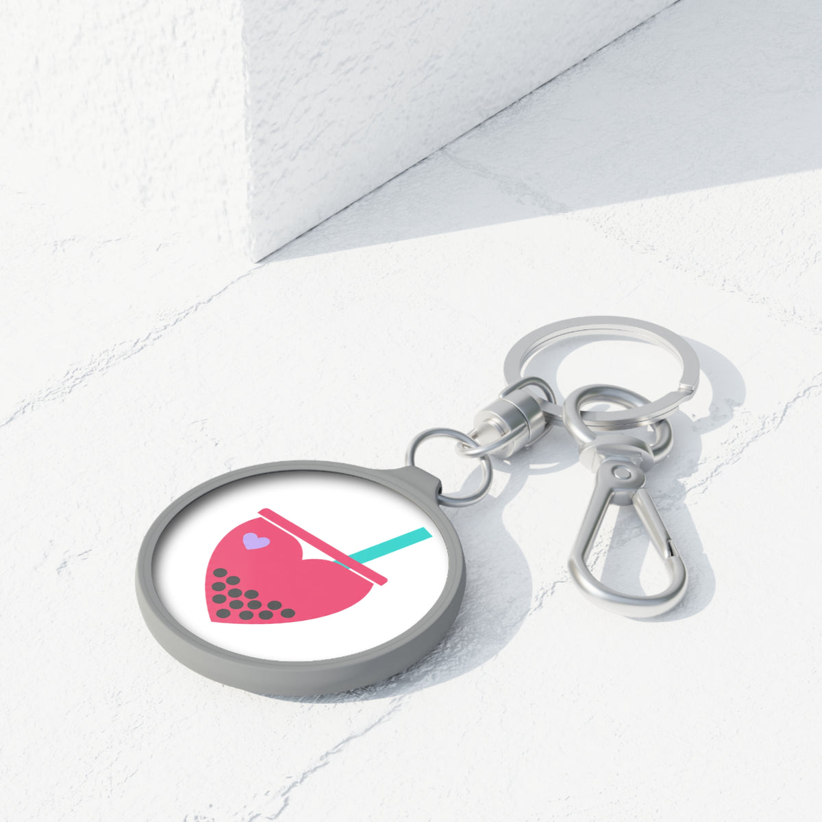 Boba Tea Heart Love | Acrylic Keyring Tag + Bag Charm | Valentine & Galentine Gift for Couples, Friends | Y2K Aesthetic