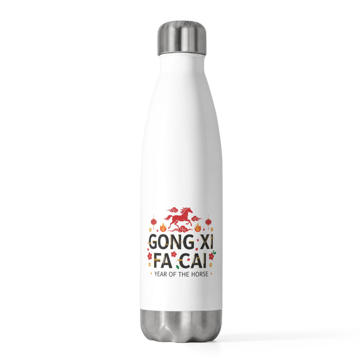 Gongxi Paper Cut Greeting | 20oz Insulated Stainless Steel Tumbler | Lunar New Year 2026 Gift for Family & Friends | Red & Gold Festive