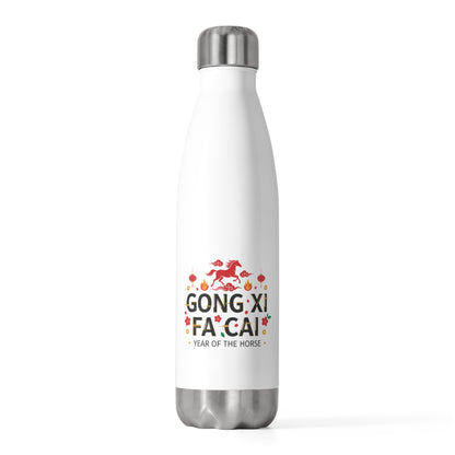Gongxi Paper Cut Greeting | 20oz Insulated Stainless Steel Tumbler | Lunar New Year 2026 Gift for Family & Friends | Red & Gold Festive