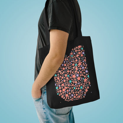 Star Cluster Heart Tote Bag | Cotton Canvas Everyday Carry | Valentine & Galentine Gift for Her | Y2K Aesthetic
