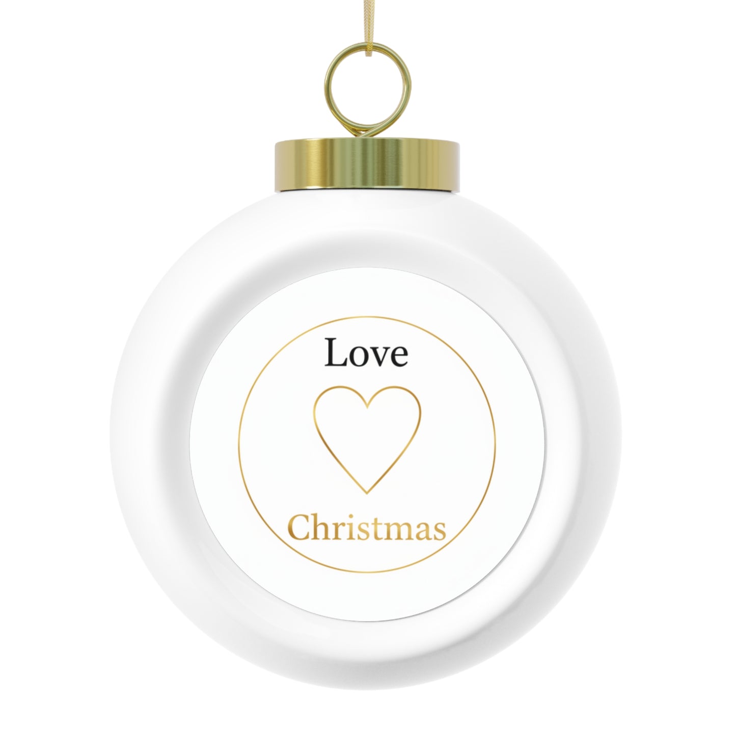 Christmas Ball Ornament Love — Glossy Ceramic Holiday Ornament