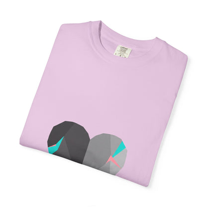 Chrome 3D Heart Tee | Unisex Garment-Dyed Cotton T-Shirt, Soft Streetwear | Valentine & Galentine Gift | Y2K Aesthetic