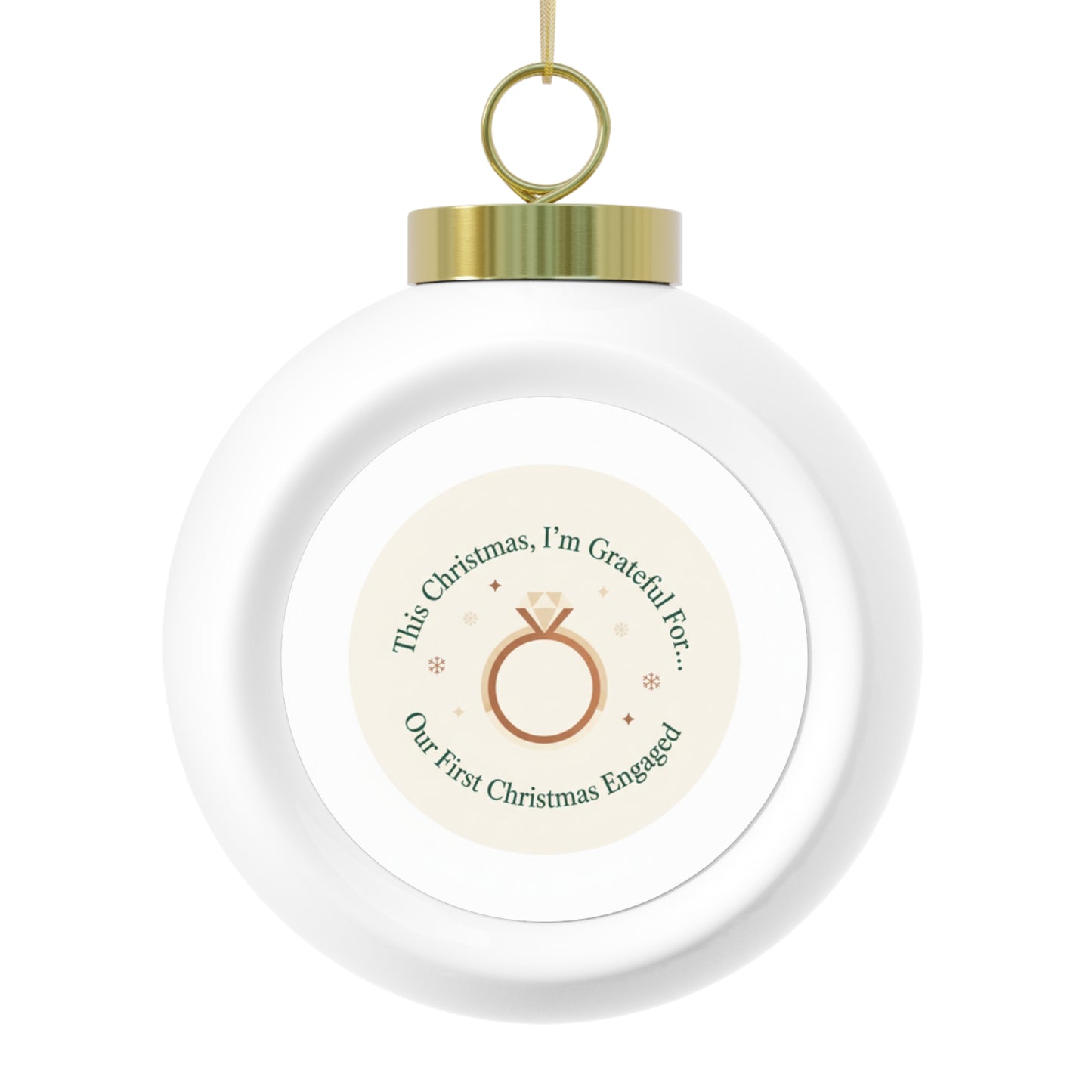 Christmas Ball Ornament - Our First Christmas Engaged