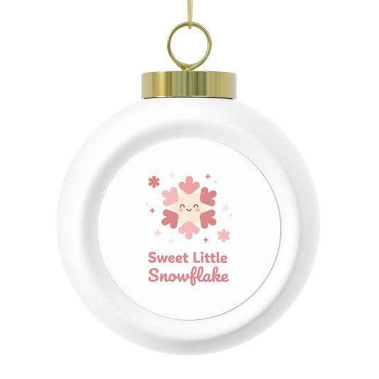 Ceramic Christmas Ball Ornament - Sweet Little Snowflake