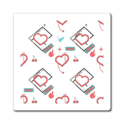 Abstract Love Blob Pattern | Aesthetic Sublimation Magnets for Fridge & Locker | Galentine’s & Valentine Gift | Y2K Pastel