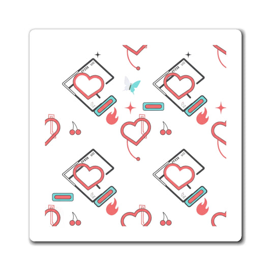 Abstract Love Blob Pattern | Aesthetic Sublimation Magnets for Fridge & Locker | Galentine’s & Valentine Gift | Y2K Pastel