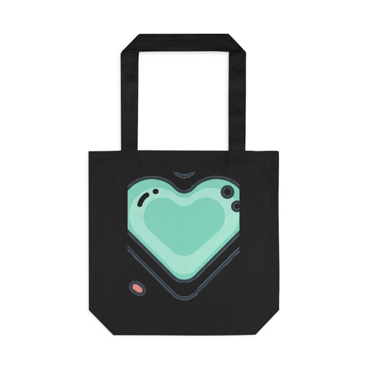 Matcha Latte Heart Cafe Art | Cotton Tote Bag for Daily Carry | Galentine’s, Valentine’s, BFF Gift | Aesthetic Y2K