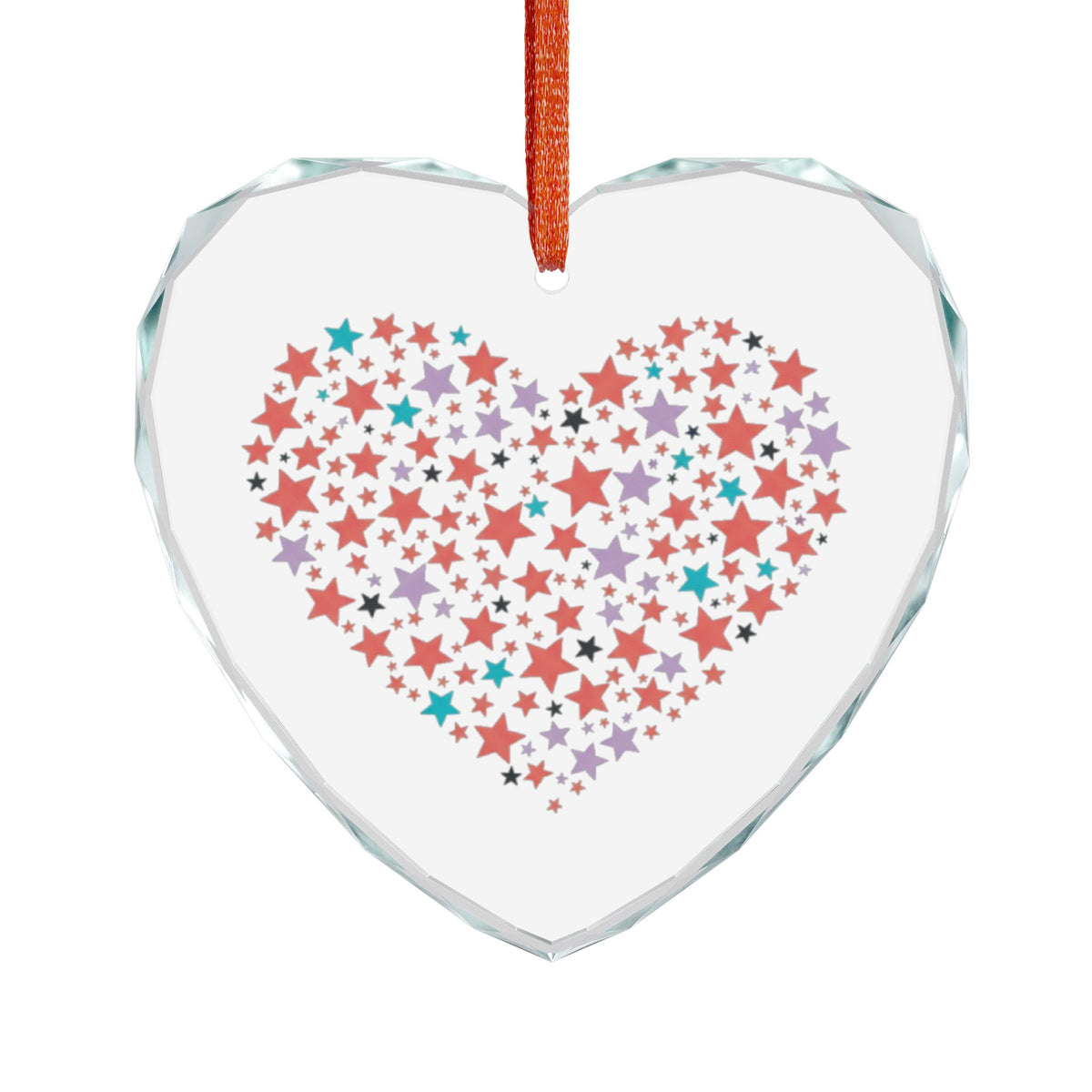 Star Cluster Heart | Crystal Glass Heart Ornament Décor | Valentine, Galentine’s & Couple Gift | Y2K Pink-Gold Aesthetic