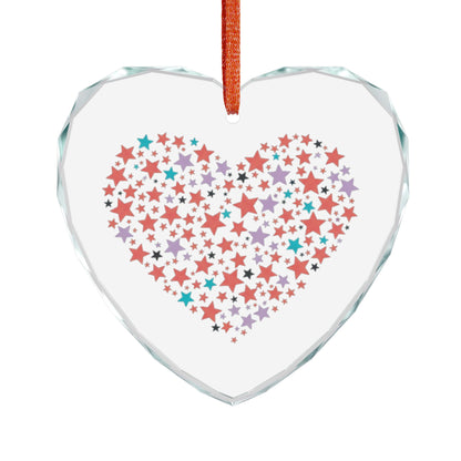 Star Cluster Heart | Crystal Glass Heart Ornament Décor | Valentine, Galentine’s & Couple Gift | Y2K Pink-Gold Aesthetic