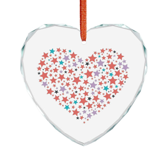 Star Cluster Heart | Crystal Glass Heart Ornament Décor | Valentine, Galentine’s & Couple Gift | Y2K Pink-Gold Aesthetic