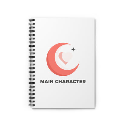 Moon Heart Crescent | Spiral Journal Notebook for Notes & Journaling | Back to School, Valentine & Galentine Gift | Celestial Y2K