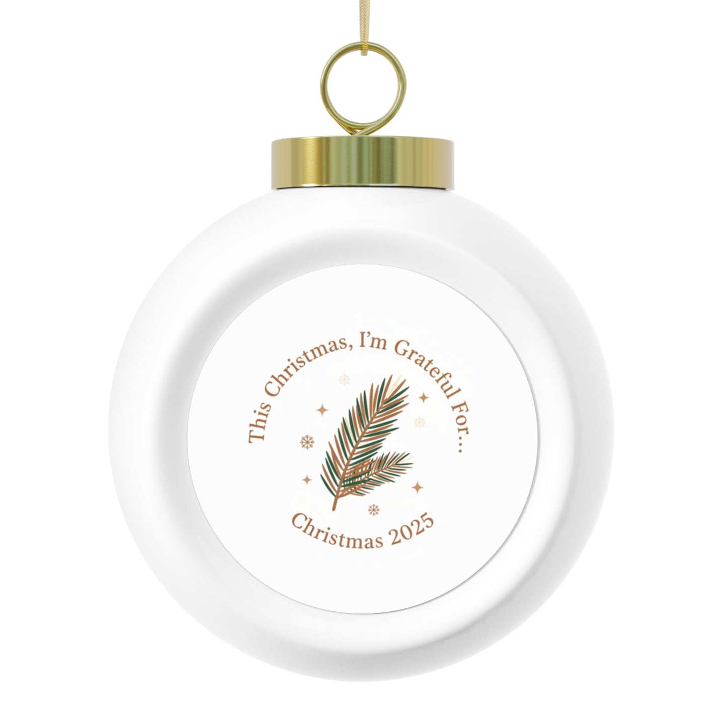 Christmas Ball Ornament - Christmas 2025 Vintage Ceramic Design