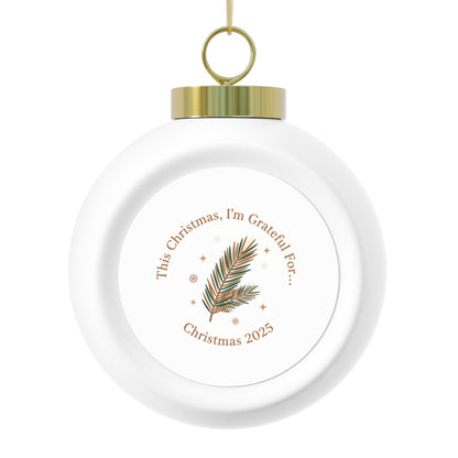 Christmas Ball Ornament - Christmas 2025 Vintage Ceramic Design