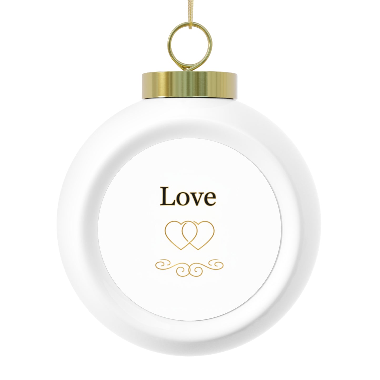 Christmas Ball Ornament - Love Text Design