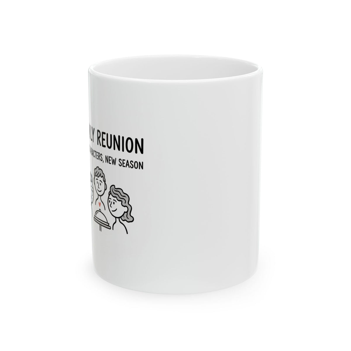 Family Reunion Lantern Table Scene | 11oz Ceramic Coffee Mug for Home & Living | Family Gift, Friend Gift | Chicken Scratch Irony Doodle