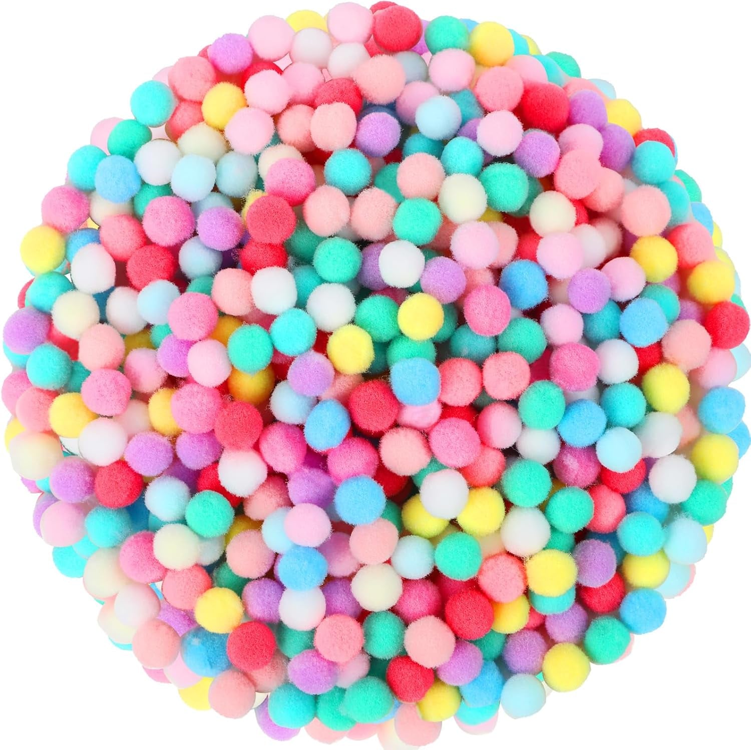 Pom Poms Balls, 1000 Pieces 1 Cm Pastel Pom Poms for Holiday Crafts Making DIY Miniature Decorations Accessories