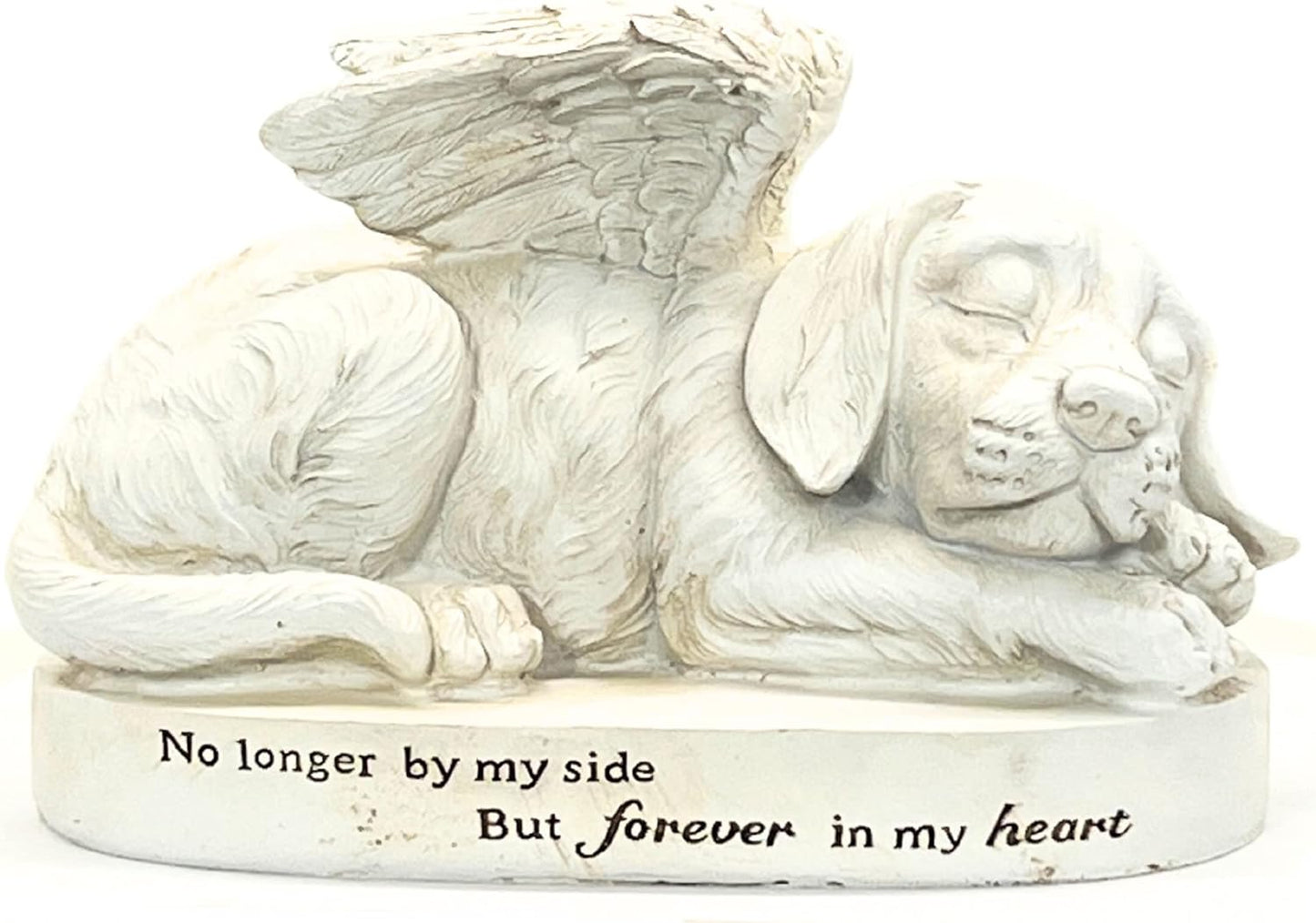 Dog Statues 10 Inch Angel Wings Labrador Golden Retriever Puppy Pet Outdoor Garden Memorial Monument Grave Marker Tribute Stone Finish Sculptures Home Decor