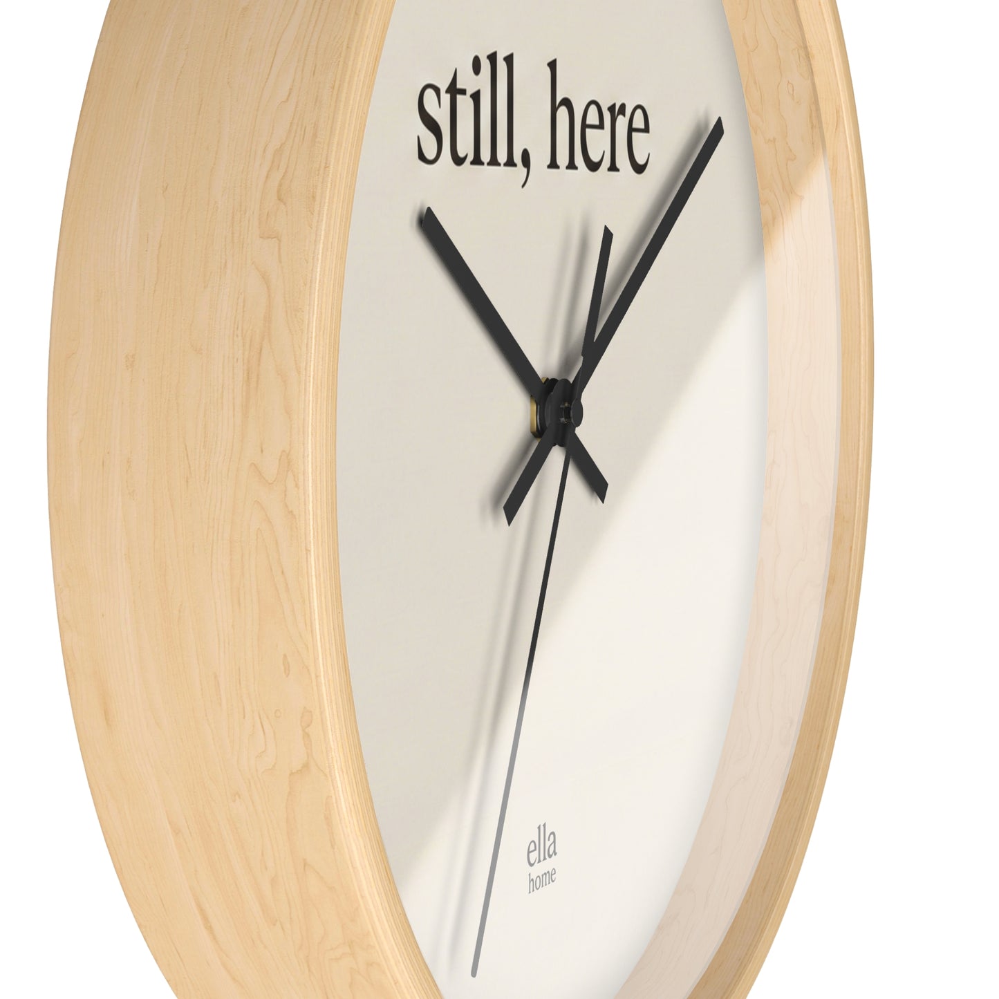 still, here Wall Clock | Minimal Typography, Neutral Home Decor