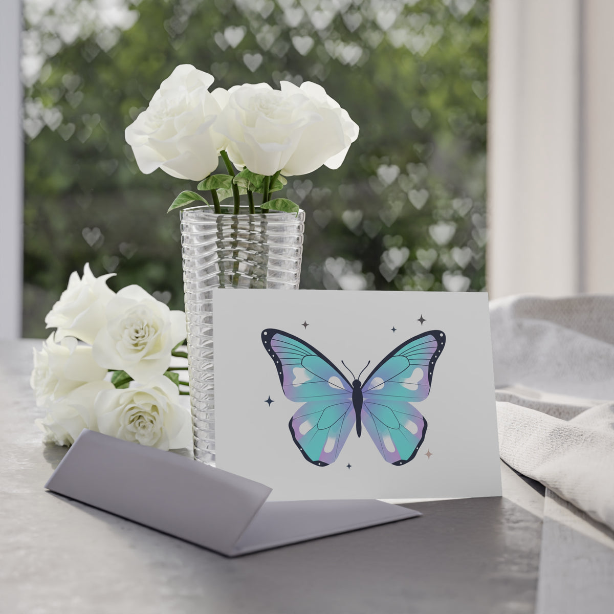 Holographic Gradient Butterfly | Holiday Greeting Card + Postcard | Valentine & Galentine Gift | Y2K Aesthetic