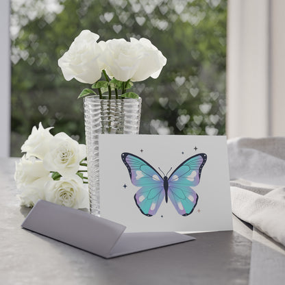 Holographic Gradient Butterfly | Holiday Greeting Card + Postcard | Valentine & Galentine Gift | Y2K Aesthetic