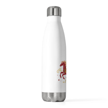 Fire Horse Galloping Silk Road | 20oz Insulated Stainless Steel Tumbler Bottle | Lunar New Year 2026 Gift | Paper Cut Art