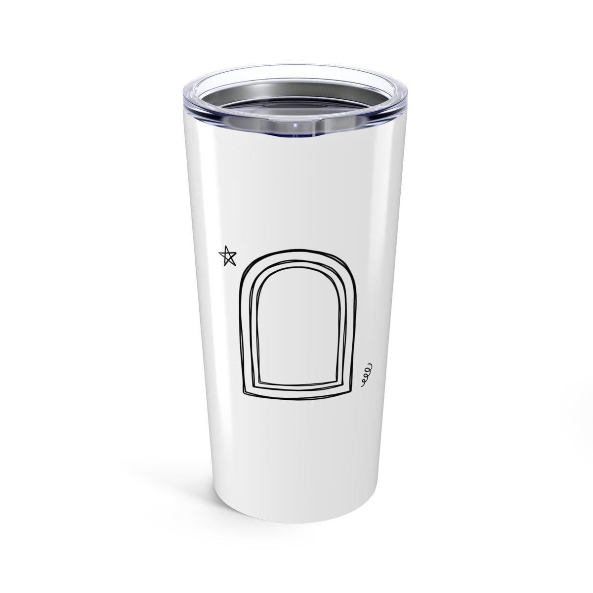 Arched Doorway Doodle | 20oz Stainless Steel Tumbler Cup | Family & Friend Gift | Chicken Scratch Irony Aesthetic