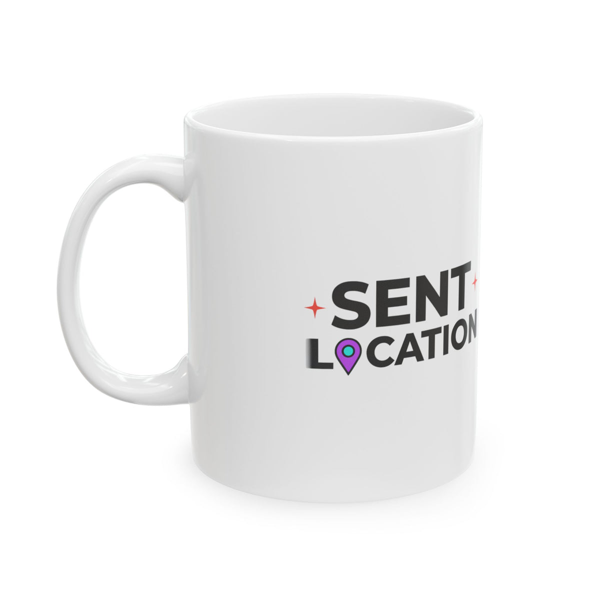 Sharing My Location With You | 11oz Ceramic Coffee Mug, Heart Map Pin | Valentine & Galentine Gift for Friends | Y2K Tech Romance