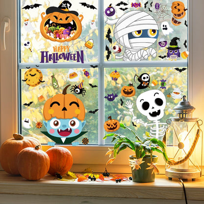 Cute Halloween Window Clings Halloween Window Decorations Halloween Window Stickers Double Sided Halloween Window Decals for Halloween Party Decorations