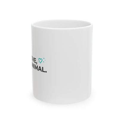 Minimal Love Line Hearts | 11oz Ceramic Coffee Mug for Daily Sips | Galentine’s & Valentine Gift for Friends | Clean Minimal