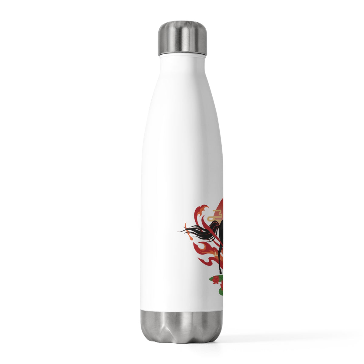 Fire Horse Cantering Lotus Pond | 20oz Insulated Stainless Tumbler Bottle | Lunar New Year 2026 Gift | Paper Cut Art