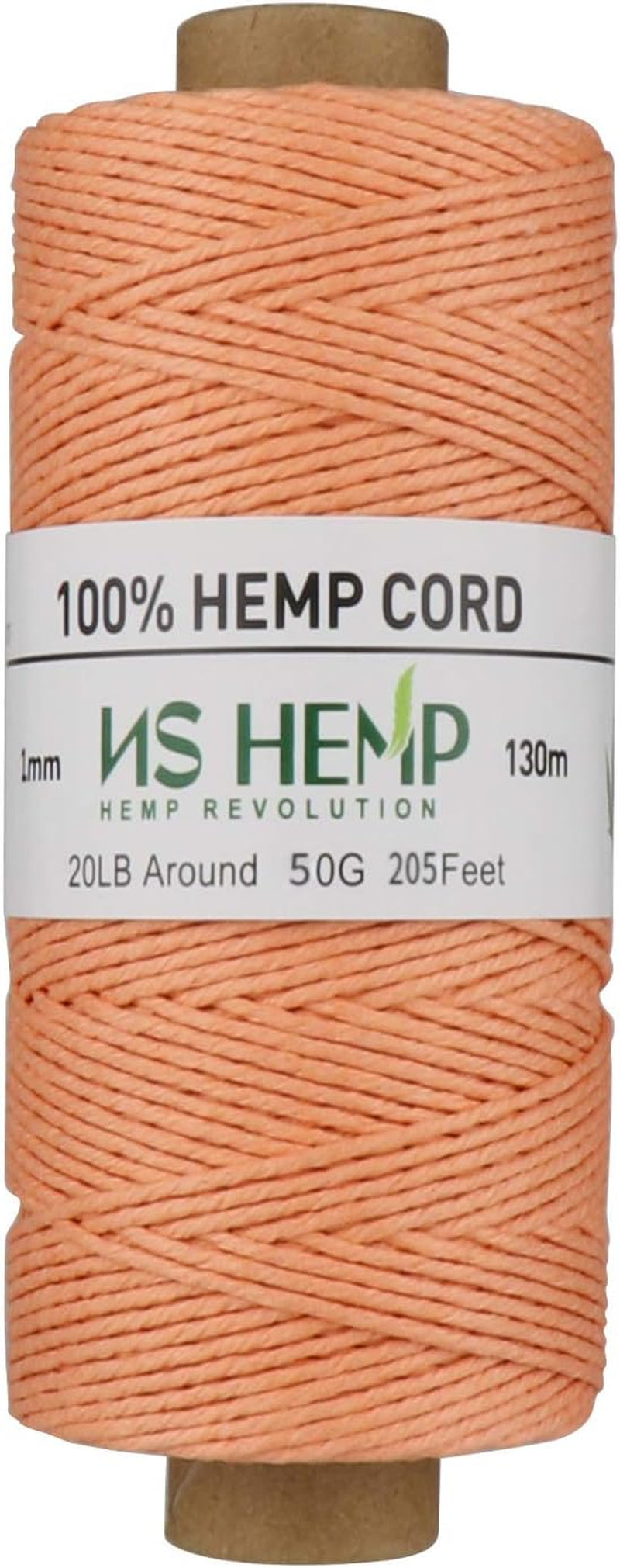 [] 100% Hemp String for Crafts, 205 Feet 1Mm Macrame Cord, Gardening, Craft String, Art. (011 Orange)